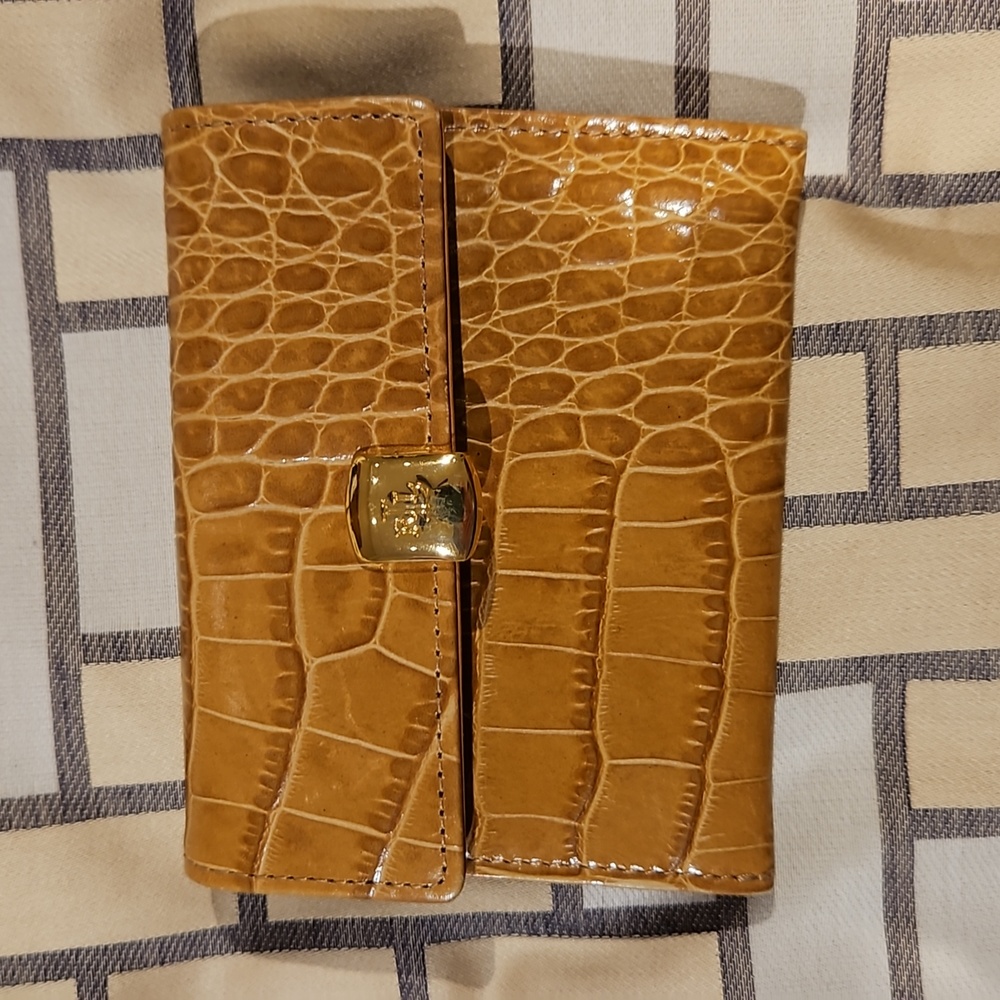 RALPH LAUREN COIN/CREDIT CARD HOLDER CAMEL LIZARD LIKE - Picture 13 of 13